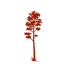 Sticker - silhouette of tall tree