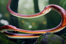 New River Snake King,with Amazing Jungle Bokeh Background. Generative AI