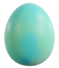 Blue painting easter egg, 3d rendering