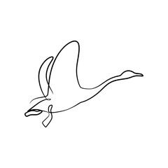 Wall Mural - Swan continuous one line art drawing