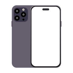 Wall Mural - black and front of iphone mockup, smartphone mockup with png transparent screen mobile background (g