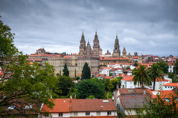 Canvas Print - Alameda park and city view, Santiago de Compostela, Galicia, Spain
