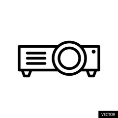 Fototapete - projector vector icon in line style design for website, app, ui, isolated on white background. edita
