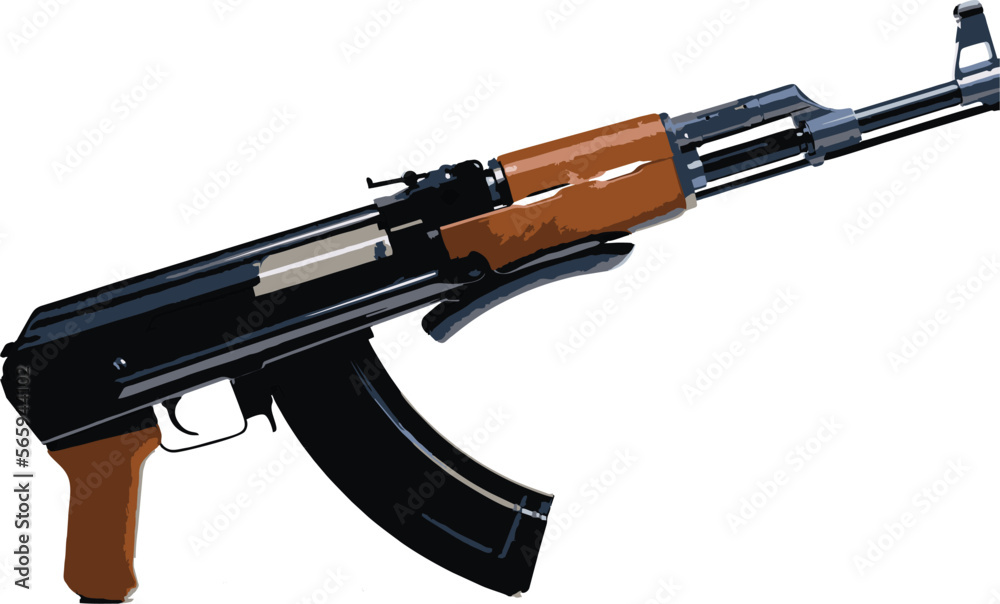 AK-47 Rifle design for print purpose Stock Vector | Adobe Stock