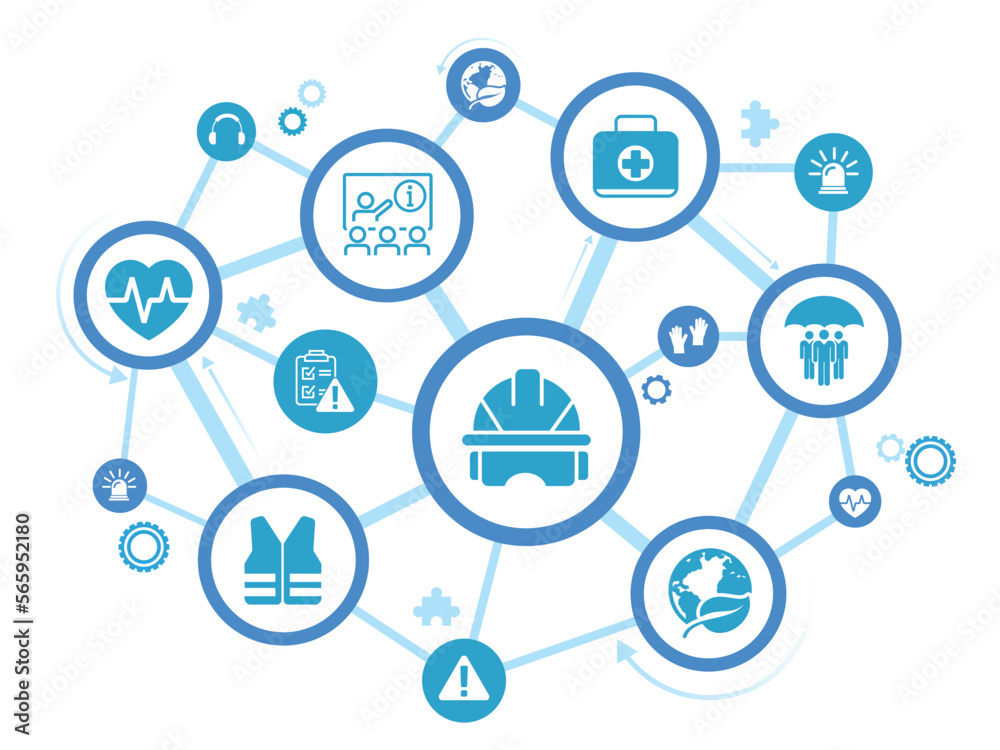 Vektor Health Safety and Environment Icon Set and Web Header Banner ...