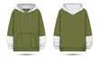 Army green long sleeve hooded sweater mockup