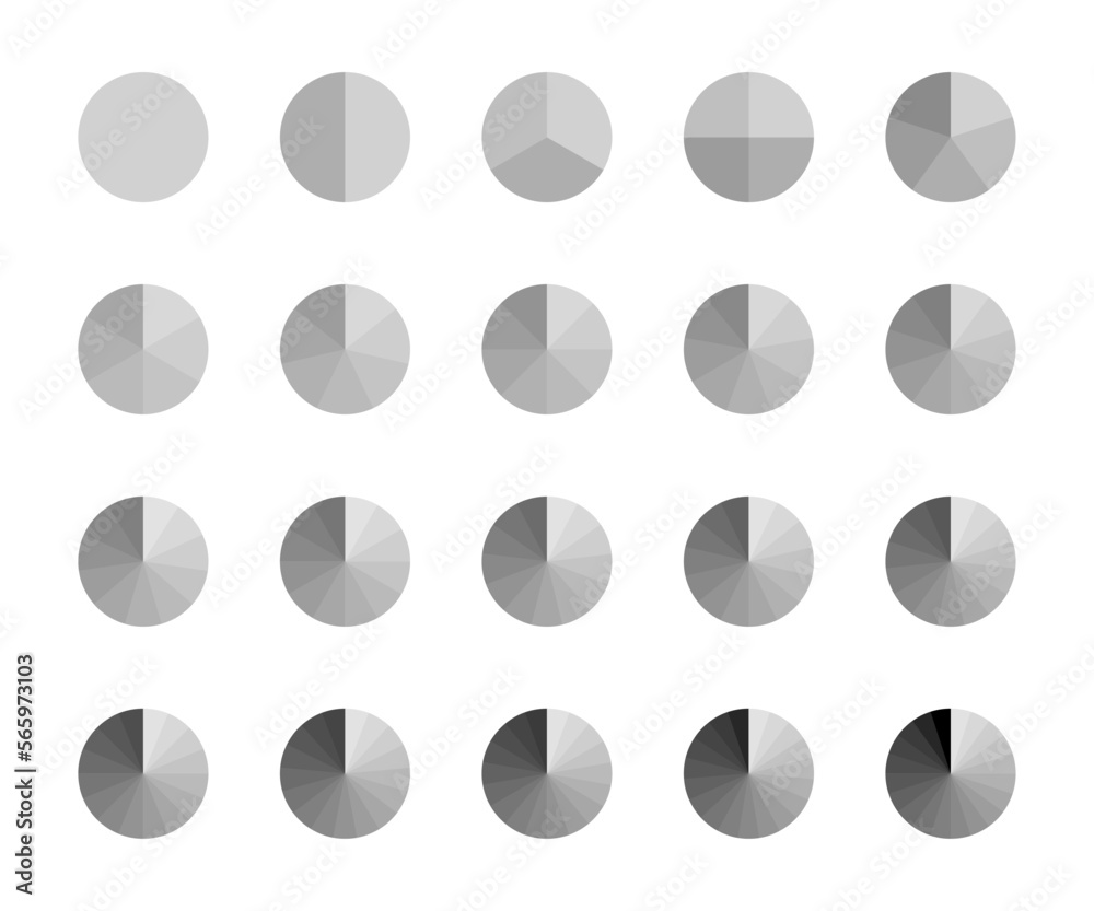 Stock-Vektorgrafik „Circle chart in shades of gray colors. Round ...