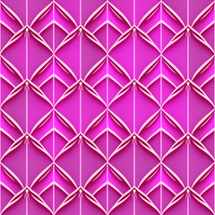 Wall Mural - Seamless art deco nouveau turquoise and magenta pattern. Generative AI 