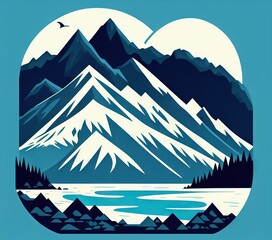 Wall Mural - mountain landscape icon