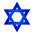 Star of David blue gradient icon isolated on a white background