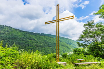 Wall Mural - Cross of a small ancient Georgian church, Georgia