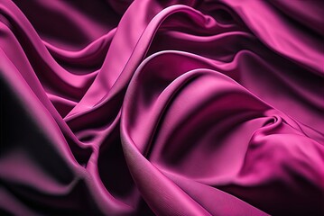 Magenta fabric texture backdrop with a wavy pattern and a vibrant magenta hue. Generative AI