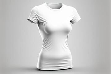 White womens t-shirt short sleeve made with Generative AI.