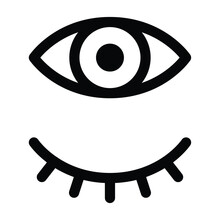 Eyes Open And Closed Line Art Icon For Apps And Websites