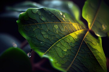 leaf with water drops