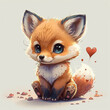 © Art for Insomniacs - Adorable Valentines Day Animal. Graphics Resource. generative ai