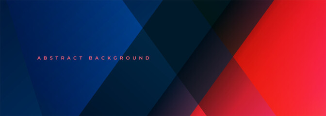 blue and red modern abstract wide banner with geometric shapes. red and blue abstract background. ve