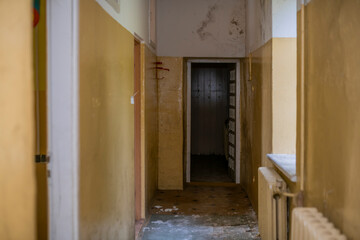 Wall Mural - An old school in an abandoned manor house in central Poland, Europe in autumn