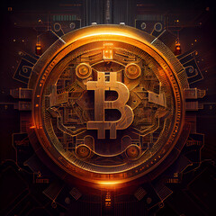 Bitcoin background, BTC cryptocurrency bitcoin coin blockchain wallpaper