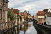  Belgium. Canals Of The City Of Bruges.
