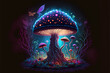 Psychedelic mushroom created by AI
