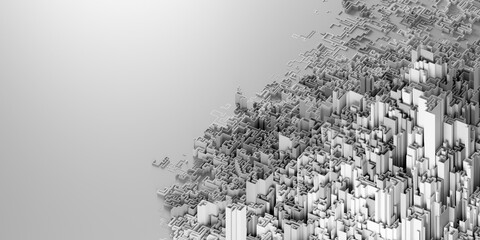 Leinwandbilder - Infinite maze mega city: technology and development concepts, original 3d rendering