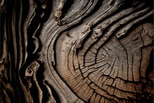  A Close Up Of A Tree Trunk With A Knoted Knot In The Middle Of It's Center And A Knot In The Middle Of The Wood.  Generative Ai