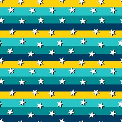 Cartoon geometric seamless stars and stripes pattern for wrapping paper and kids clothes print and fabrics