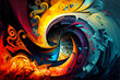 © Fernando - Abstract Colorful Background with Splashes. AI Generated.