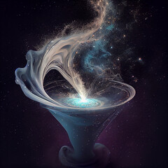 Sticker - Water swirling through a funnel of stars 