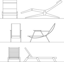 Minimalist Lounge Chair Interior Illustration Vector Sketch Side View
