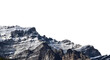 Mountain peak dusted with snow isolated cutout