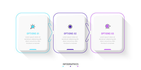 Vector Infographic label design template with icons and 3 options or steps. Can be used for process diagram, presentations, workflow layout, banner, flow chart, info graph.