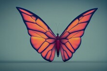 3d Illustration Of An Orange Butterfly. Generative AI