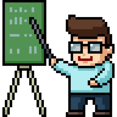 Canvas Print - pixel art teacher mentor lecture