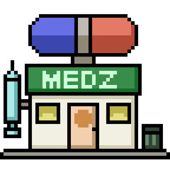 Wall Mural - pixel art pharmacist medicine store