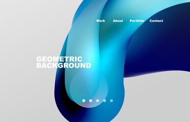 Abstract liquid background for your landing page design. Web page for website or mobile app wallpaper