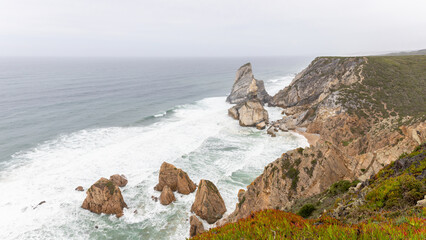 praia da aroeira, portugal - wide angle view