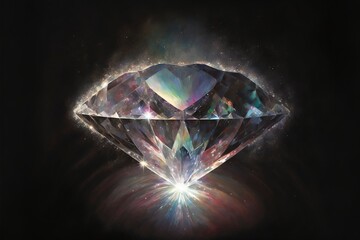 Poster - sparkling diamond with Generative AI