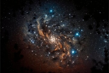 Wall Mural - clear night sky with patterns of stars and galaxies with generative ai