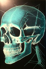 Canvas Print - Skull skeleton with Generative AI