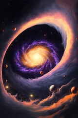 Wall Mural - mysterious vast galaxy with generative ai