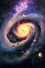 Wall Mural - mysterious vast galaxy with generative ai
