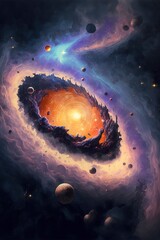 Wall Mural - mysterious vast galaxy with generative ai
