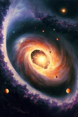 Wall Mural - mysterious vast galaxy with generative ai