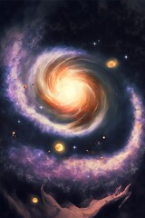 Wall Mural - mysterious vast galaxy with generative ai