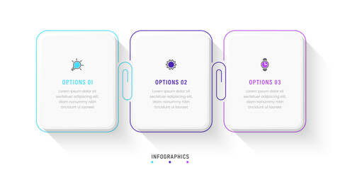 Wall Mural - vector infographic label design template with icons and 3 options or steps. can be used for process 
