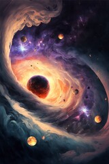 Wall Mural - mysterious vast galaxy with generative ai