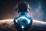 alien in space made with generative ai