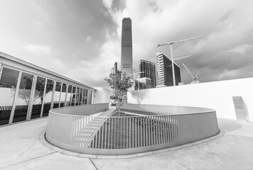 Aufkleber - Exterior of modern architecture in public park in Hong Kong city